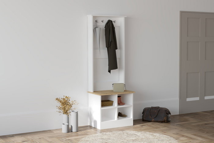 Hanah Home Mare Hall Stand Zafiro y Blanco Hanah Home Mare Hall Stand Zafiro y Blanco